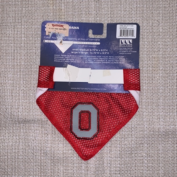 Ohio State Collar Bandana for pets- red and white - Picture 2 of 3